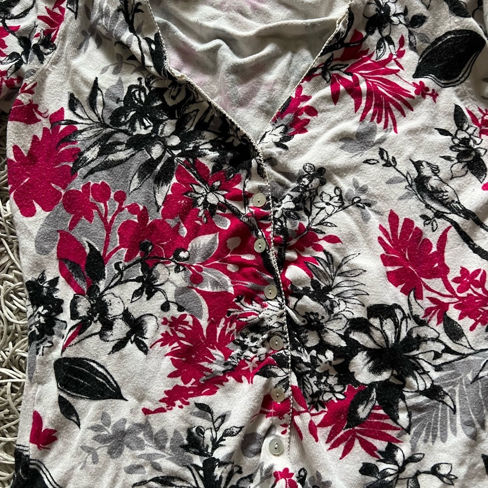 White house black market market floral cardigan M